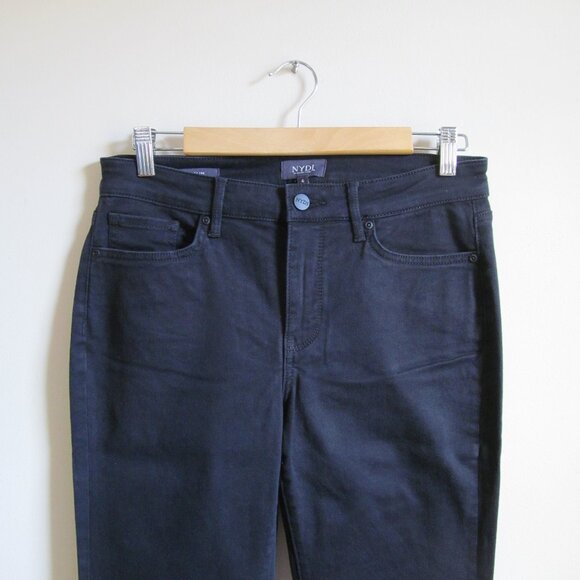 NYDJ Black Sheri Slim Ankle Jeans with Cuffs - Size 6 - Picture 1 of 4